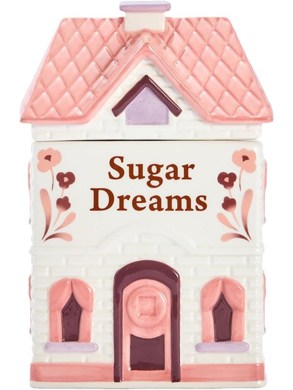 Hand-Painted Pink Ceramic Cookie Jar - 7.5-Inch Airtight Treats Container